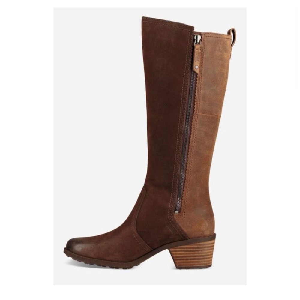Teva Anaya Tall Brown Leather Waterproof Riding Boots Womens 9 Barncore